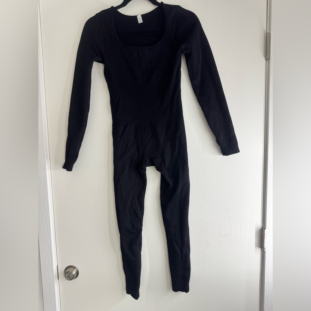 Black Ribbed Bodysuit